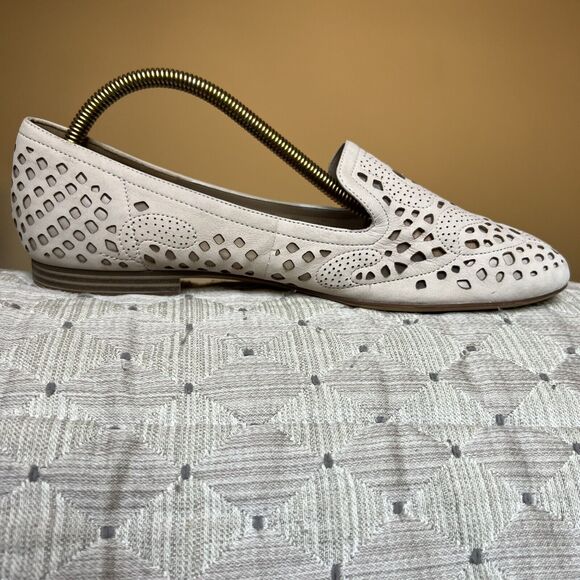 Naturalizer Eve Nude Taupe Leather Slip On Loafer Flat Shoes Dye Cut Women's‎ 10 - Picture 2 of 16